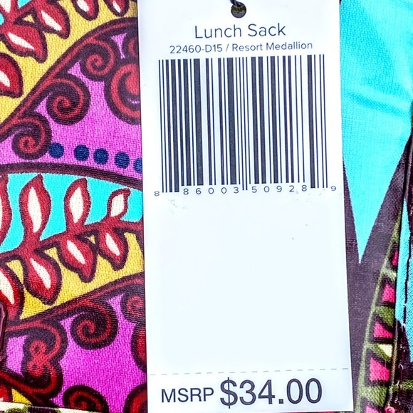 NWT Vera Bradley Resort Medallion Lunch Sack - Picture 4 of 8